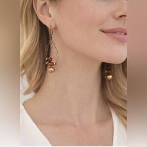 Elegant Gold and Brown Dangle Earrings: 🤩SEE OFFER IN DESCRIPTION🤩